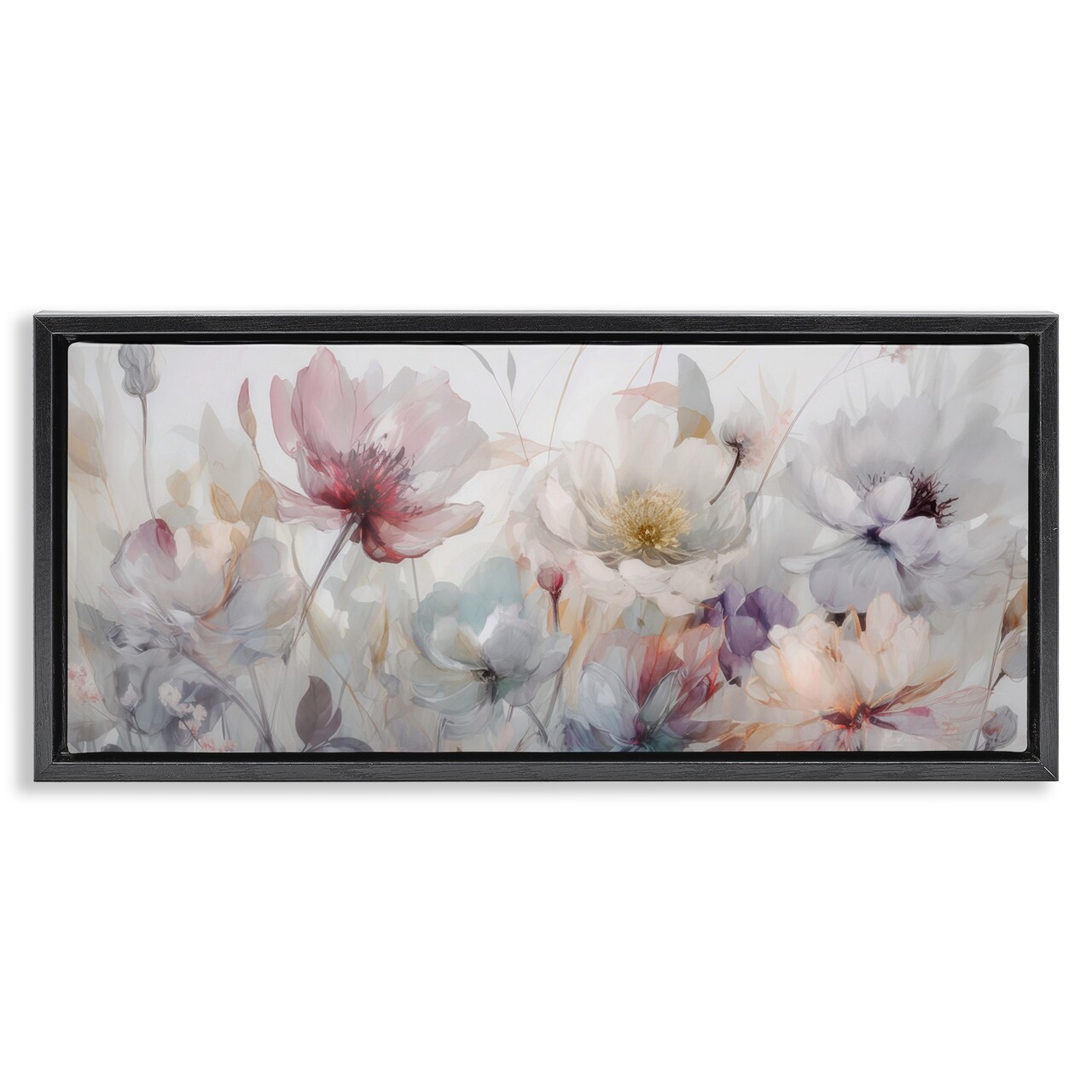 Stupell Industries Muted Grey Toned Flowers Floating Frame By Irene Weisz